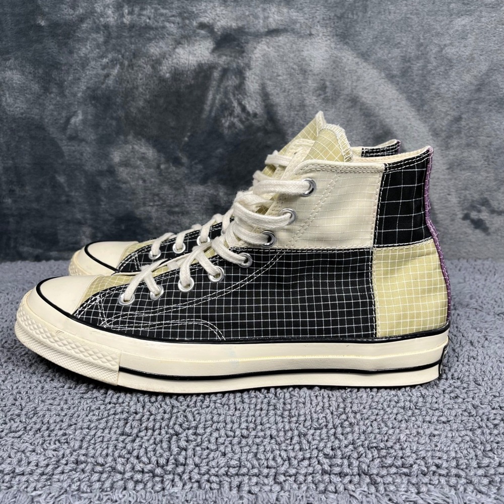 Converse Chuck 70 Hi Patchwork Ripstop Grid Black Olive Mens 9.5 166316C